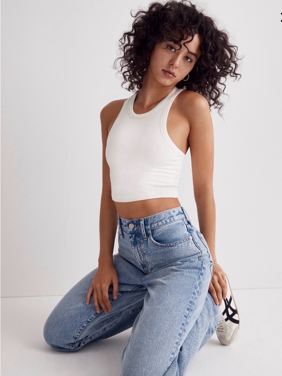 Madewell Tops - Madewell NWT Variegated Rib Crop Tank in Lighthouse